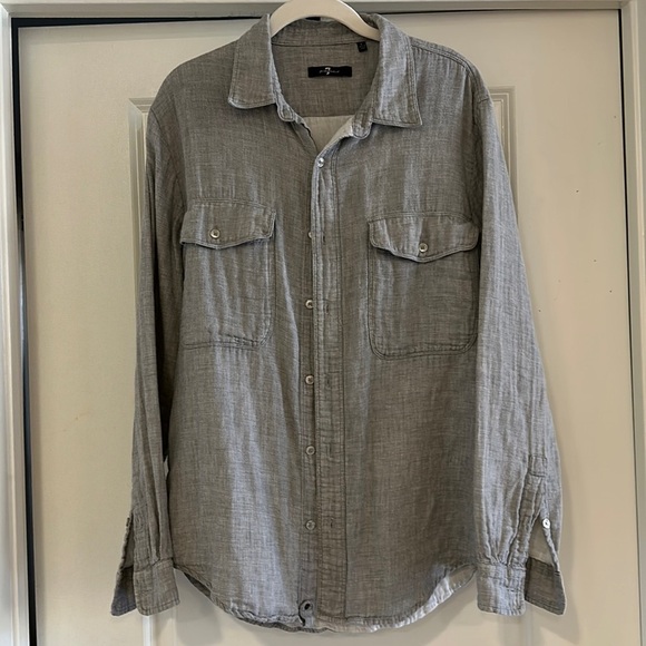 7 for All Mankind Men’s Button Down Size L - Picture 1 of 5